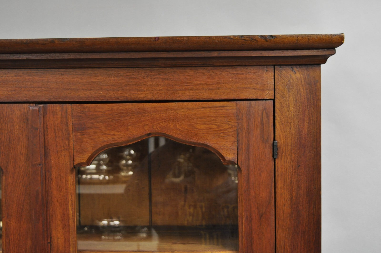 Antique Primitive Country Farmhouse Pine & Cherry Hutch Cupboard China Cabinet