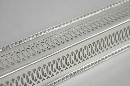 Vintage English Regency Silver Plated Reticulated Sugar Cube Cracker Caddy