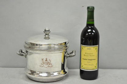 Vintage FB Rogers English Regency Silver Plated Coat of Arms Covered Ice Bucket