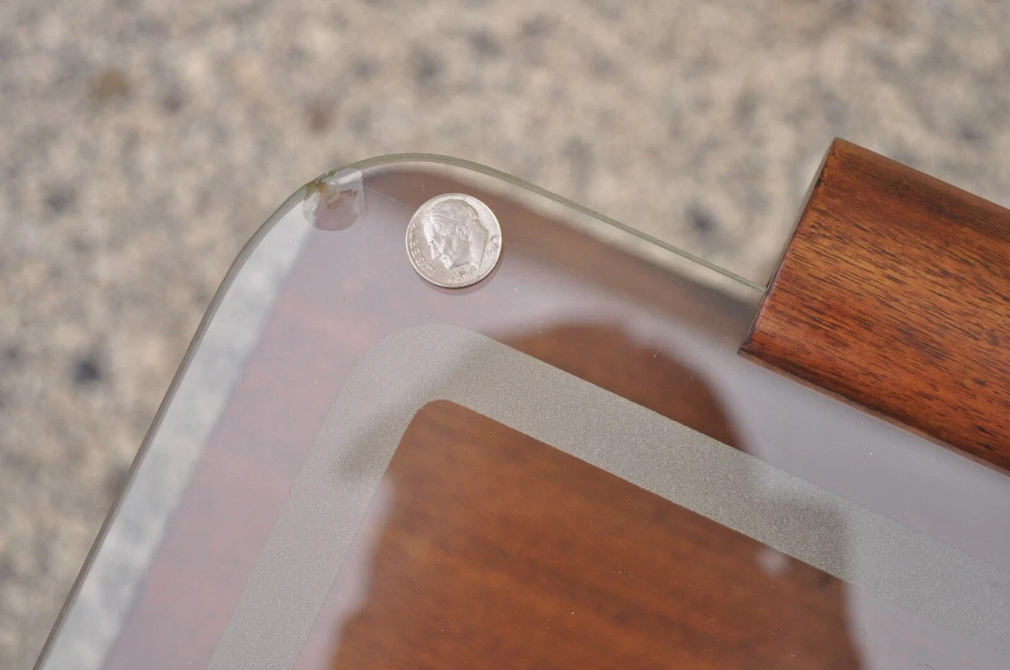 Vintage Mid Century Modern Mahogany & Glass Coffee Table & Pair End Table Set