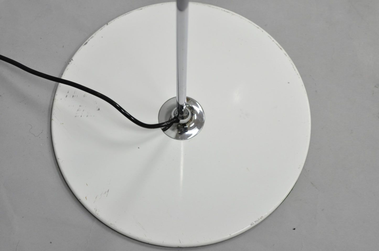 Joe Colombo for Oluce Italy White Coupe Mid Century Modern Floor Lamp - a Pair
