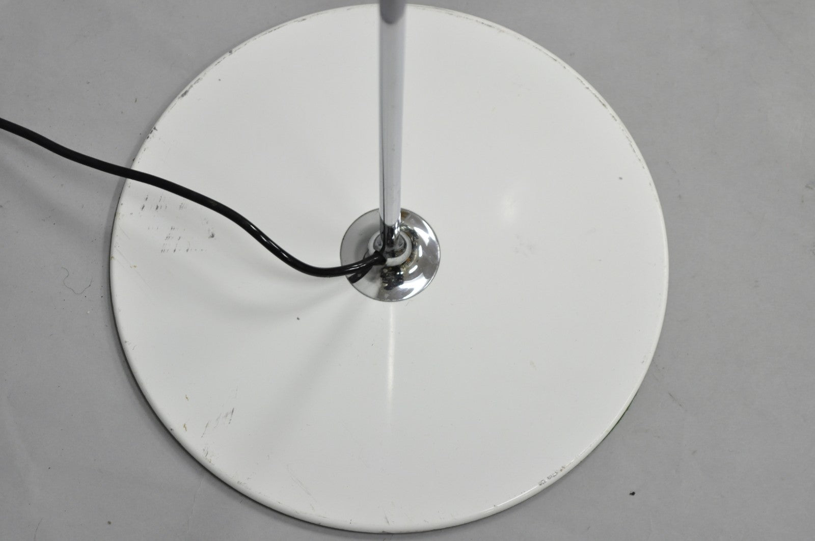 Joe Colombo for Oluce Italy White Coupe Mid Century Modern Floor Lamp - a Pair