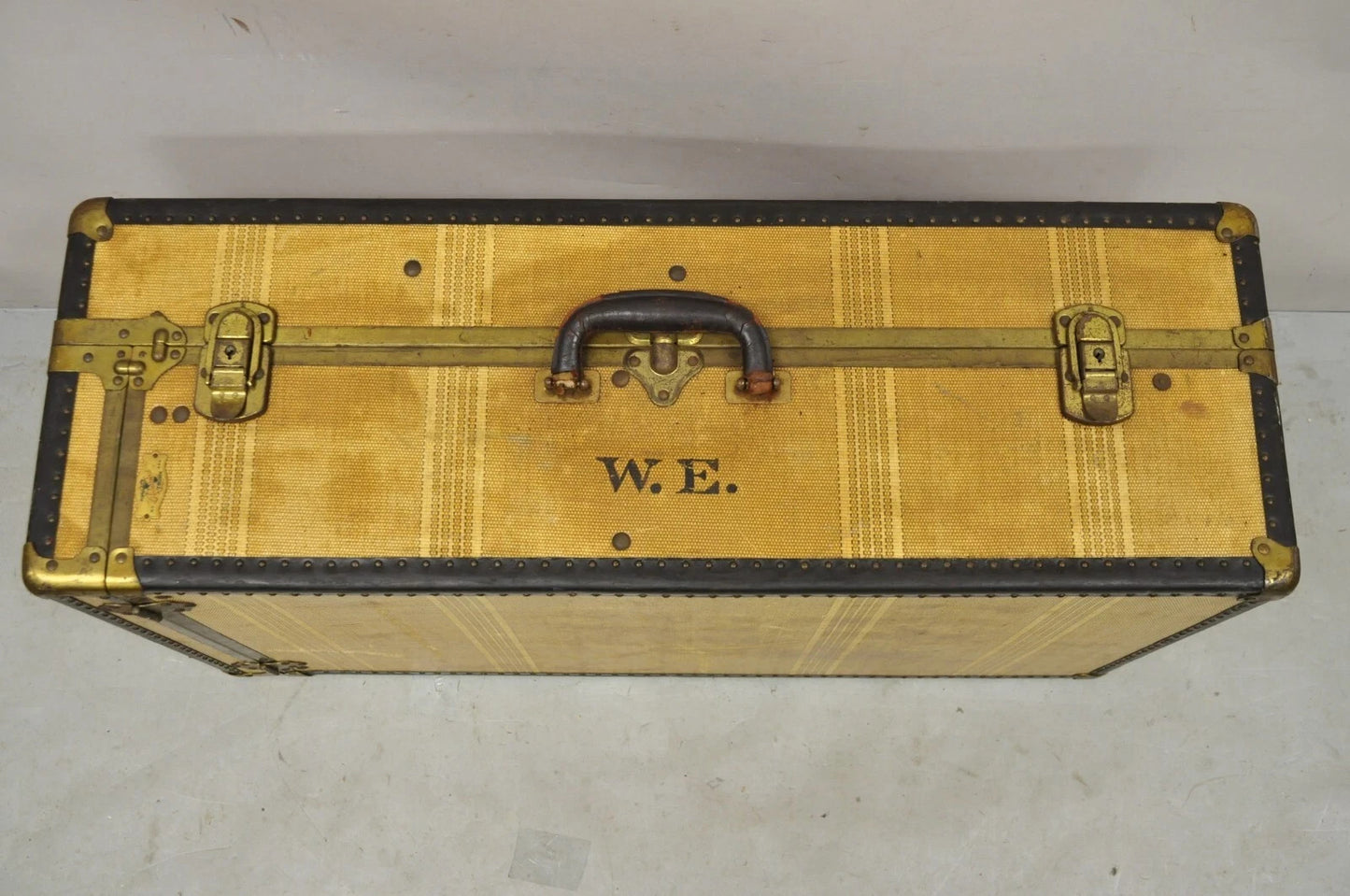 Antique Overland Trunk Wardrobe Fitted Steamer Trunk Hard Luggage Closet