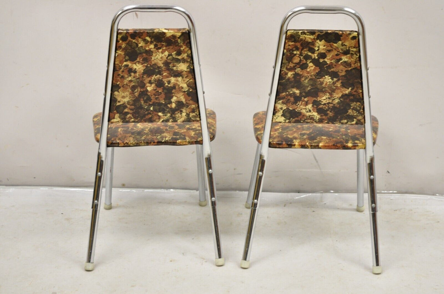 Vintage Children's Small Mid Century Tubular Metal Side Chairs - A Pair