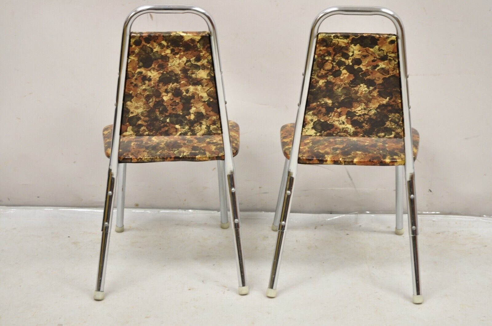 Vintage Children's Small Mid Century Tubular Metal Side Chairs - A Pair