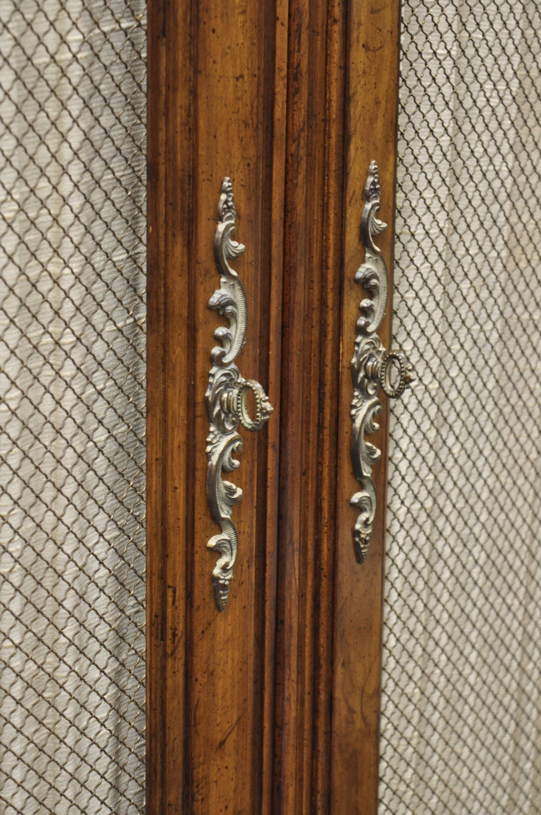 Vintage French Country Style Tall Walnut Armoire Dresser Wardrobe by White Furn.