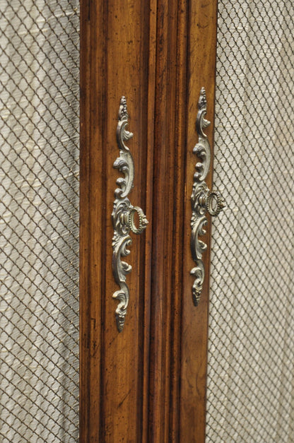 Vintage French Country Style Tall Walnut Armoire Dresser Wardrobe by White Furn.