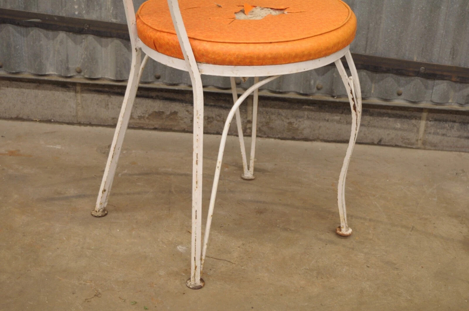 Vintage Hollywood Regency Salterini Style Marquise Wrought Iron Side Chair (B)