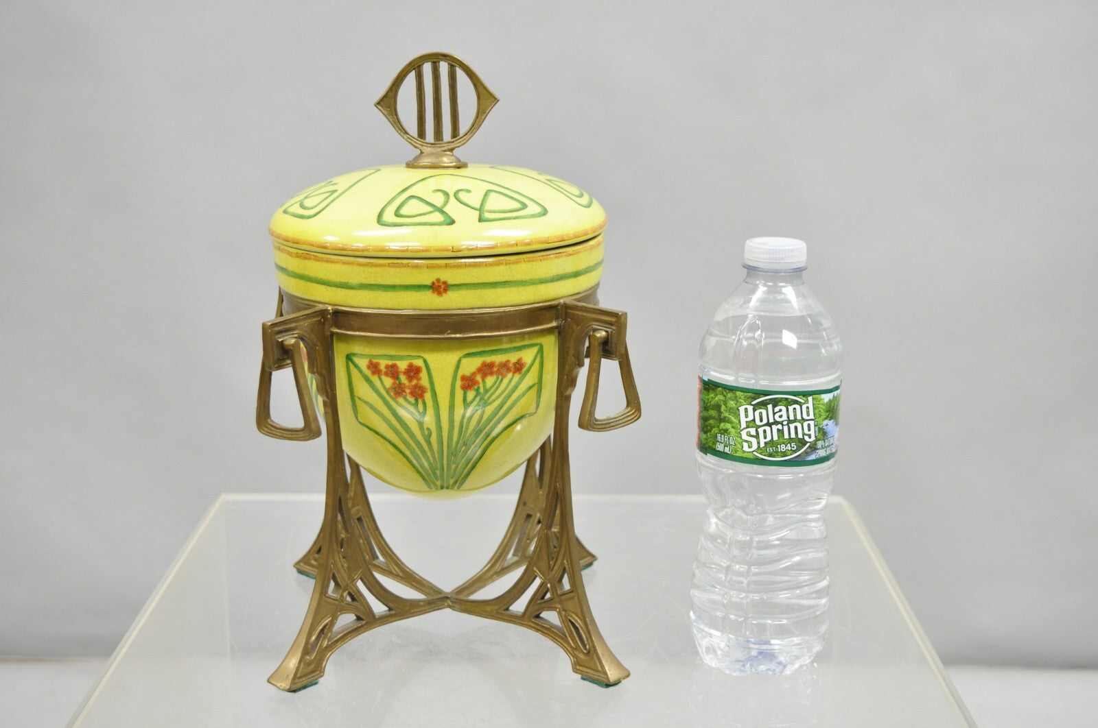 Repro Art Nouveau Lidded Serving Dish Sugar Bowl Tureen on Stand after WMF