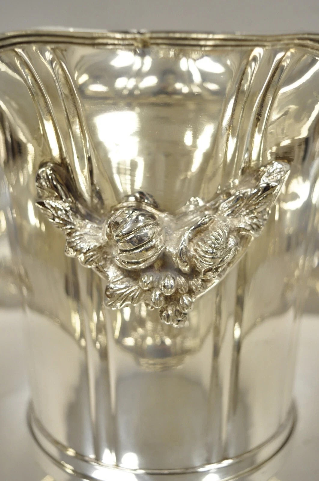 English Victorian Royal Castle Silver Plated Ice Bowl & Champagne Chiller Bucket