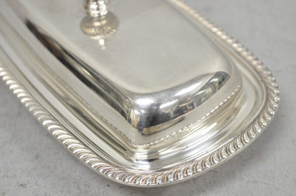 Vintage Oneida Silver Plated Covered Butter Dish w/ Glass Liner (A)