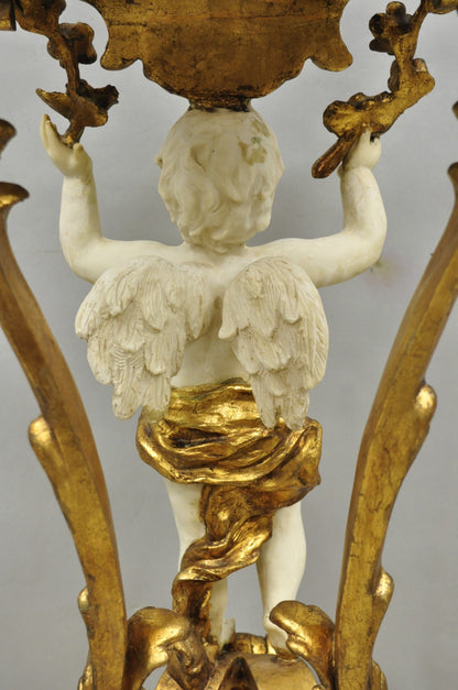 Vintage Italian Venetian Figural Cherub Putti Gold Gilt Resin Bookstand Lectern