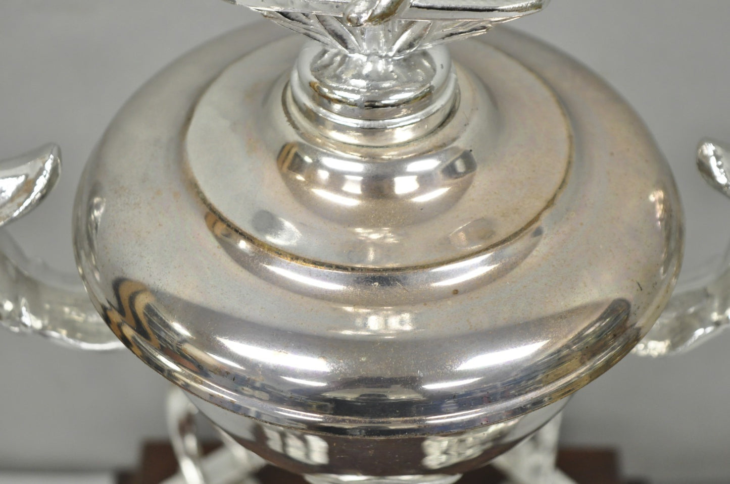 Vintage 1970s Silver Metal & Wood Figural Golf Trophy Award Cup John Sanzari