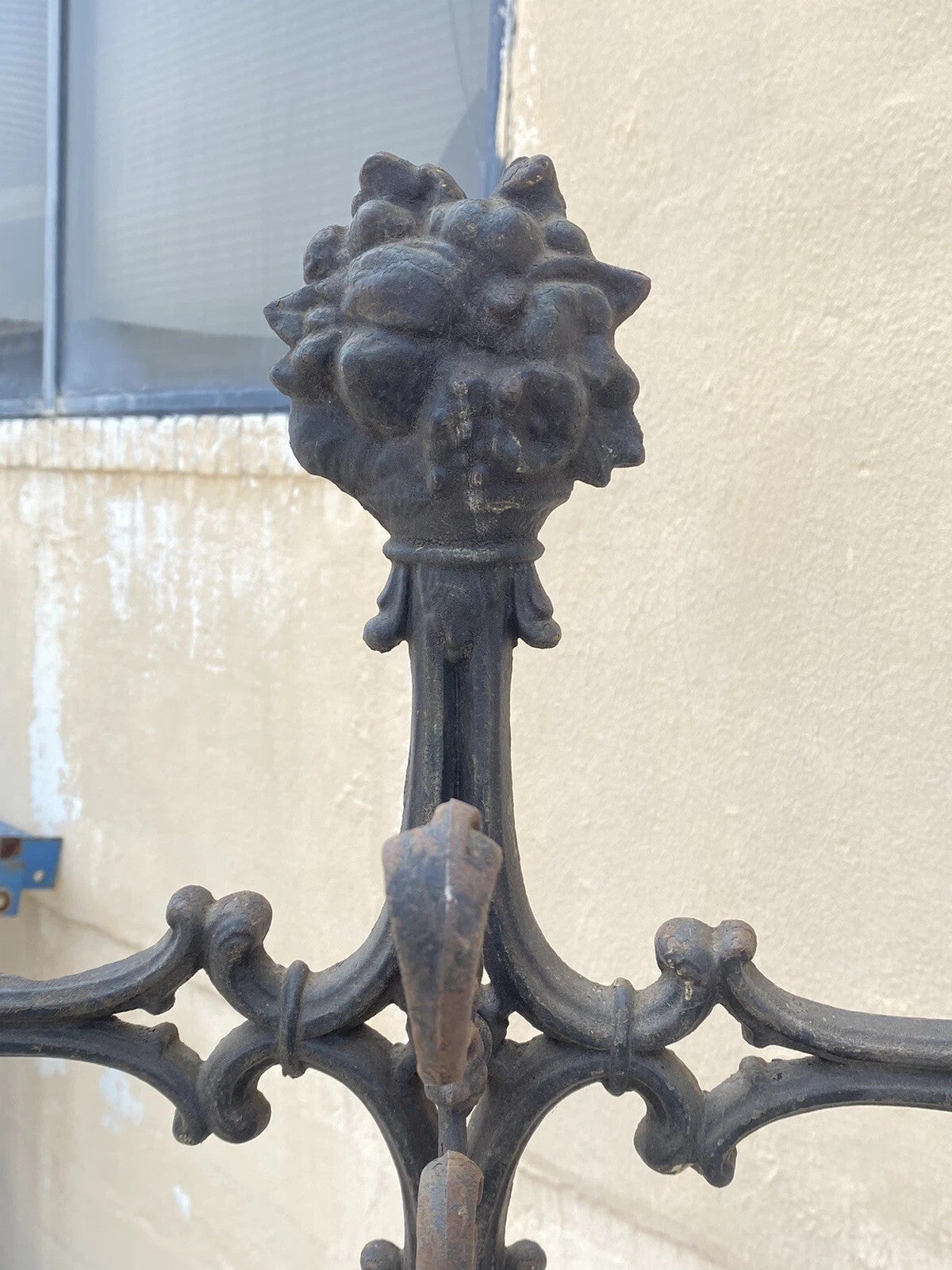 Antique Victorian 19th Century Cast Iron Rococo Hall Tree Coat /Umbrella Stand