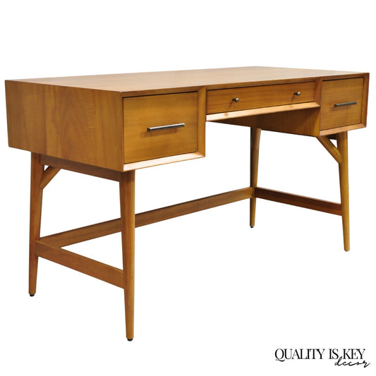 West Elm Williams Sonoma Mid Century Modern Acacia Teak Wood Style Writing Desk