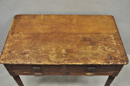 Antique French Country Primitive Possum Belly Pine Wood Bakers Work Table