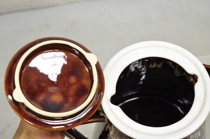 Vintage Rubel 1030 Brown Drip Glazed Ceramic Pottery Large Water Pitcher Pot