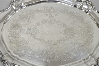 Antique Gorham Silver Plated Victorian Oval Butlers Serving Platter Bar Tray
