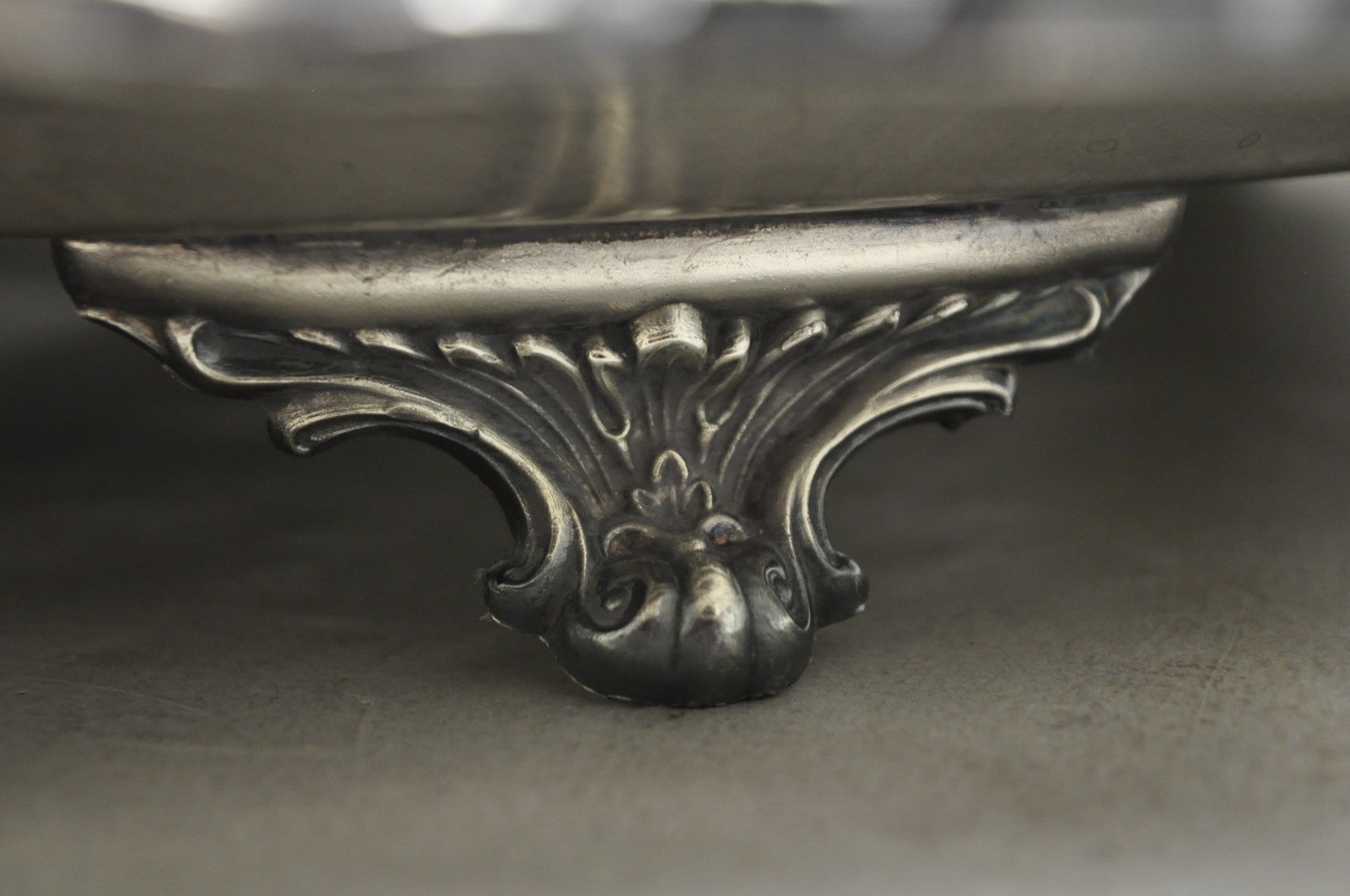 Vintage Poole 400 Lancaster Rose Silver Plated Bar Serving Platter Tray on Feet