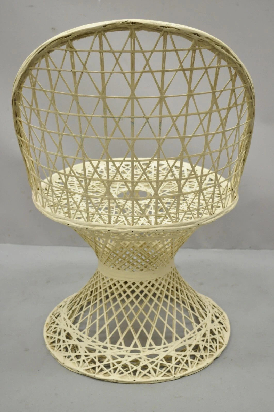 Vintage Russell Woodard Mid Century Modern Woven Spun Fiberglass Side Chair