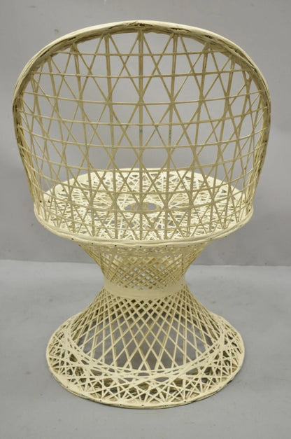 Vintage Russell Woodard Mid Century Modern Woven Spun Fiberglass Side Chair