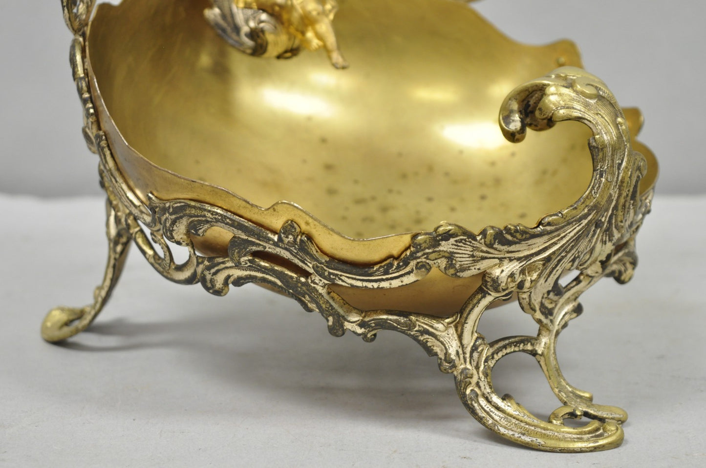 Antique French Louis XV Style Rococo Figural Bronze Cherub Centerpiece Epergne