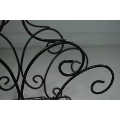 Vintage Wrought Iron Scrolling Hollywood Regency Whimsical Magazine Rack Stand