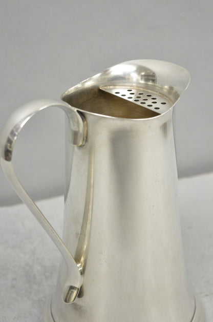 Vintage Sheffield USA Silver Plated Mid Century Modern Tapered Water Pitcher