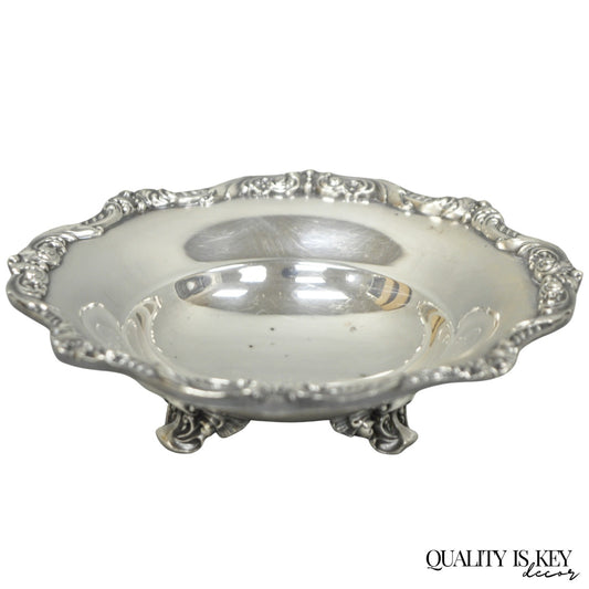 Vintage Poole "Old English" 5005 Silver Plated Small Footed Nut Dish Bowl