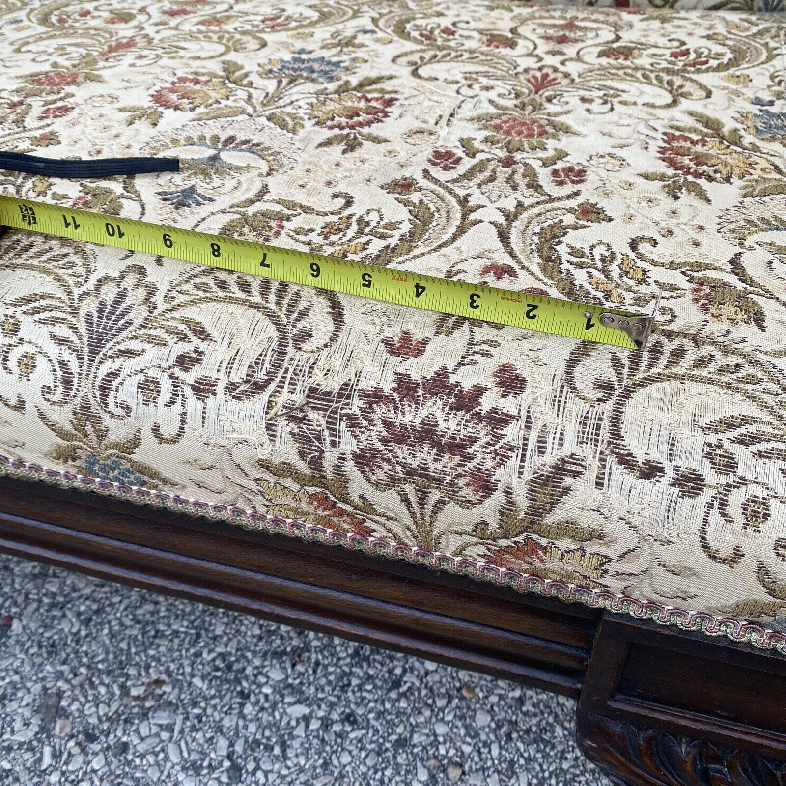 Antique American Empire Classical Carved Mahogany Paw Foot Cornucopia Arm Sofa