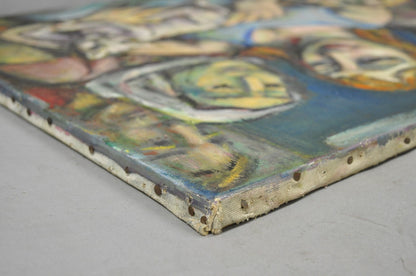 Vintage Samuel Heller "Women with Cat" Oil on Canvas Portrait Painting Signed