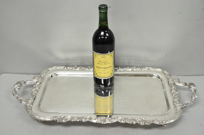 Vintage FB Rogers 1338 Victorian Silver Plated Narrow Serving Platter Bar Tray