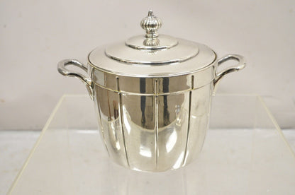 Vintage Manning-Bowman & Co Modern Silver Plated Lidded Ice Bucket