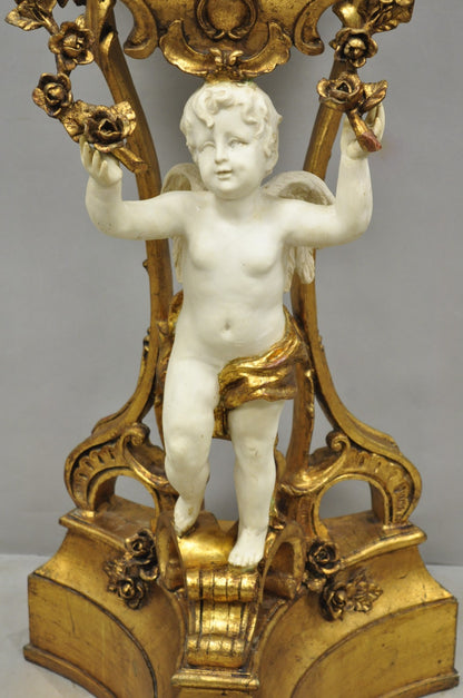 Vintage Italian Venetian Figural Cherub Putti Gold Gilt Resin Bookstand Lectern