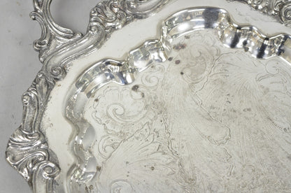 Vintage Sheffield Baroque Silver Plated Long Narrow Serving Platter Bar Tray