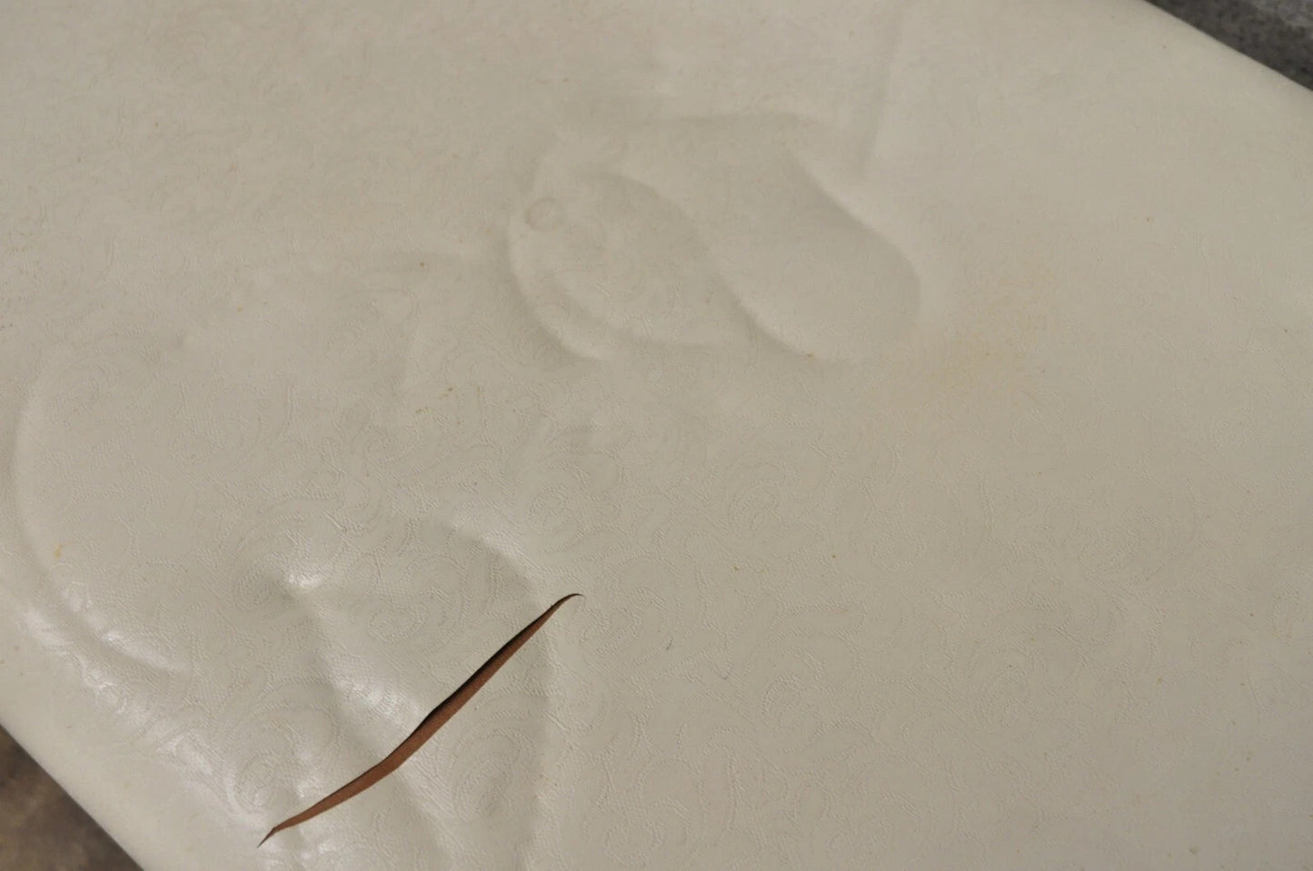 Vintage Mid Century Modern Green Painted Art Deco Vanity Bench Stool Ottoman