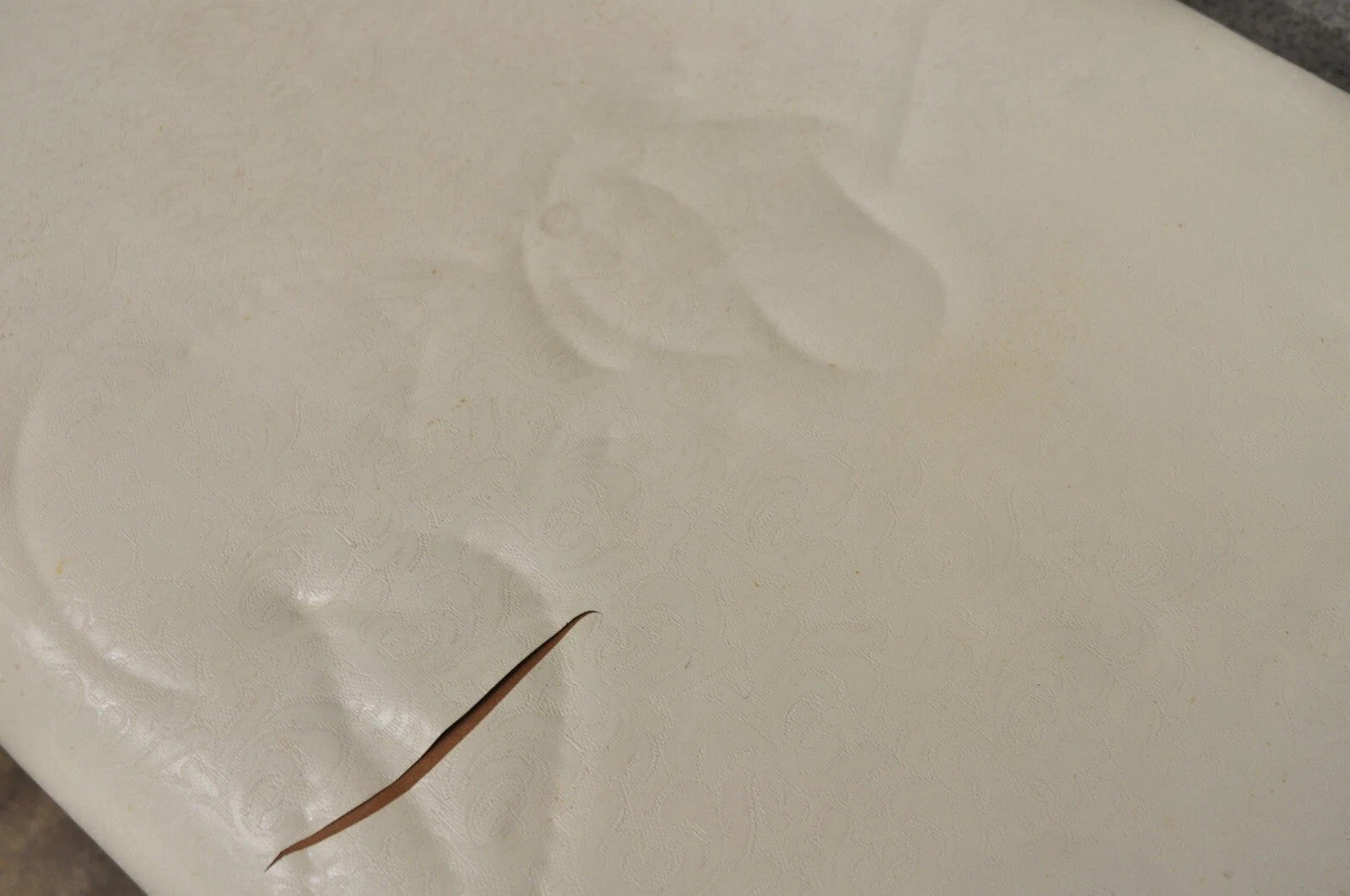 Vintage Mid Century Modern Green Painted Art Deco Vanity Bench Stool Ottoman