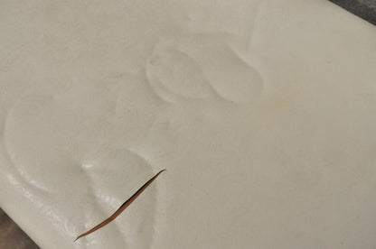 Vintage Mid Century Modern Green Painted Art Deco Vanity Bench Stool Ottoman