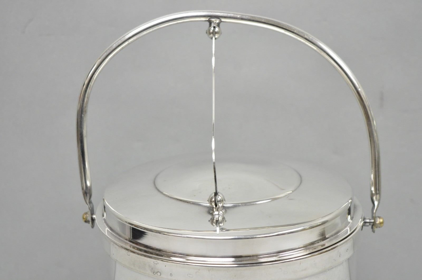 Gorham YC141 Mid Century Modern Silver Plated Reticulating Hinge Ice Bucket