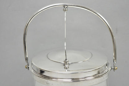 Gorham YC141 Mid Century Modern Silver Plated Reticulating Hinge Ice Bucket