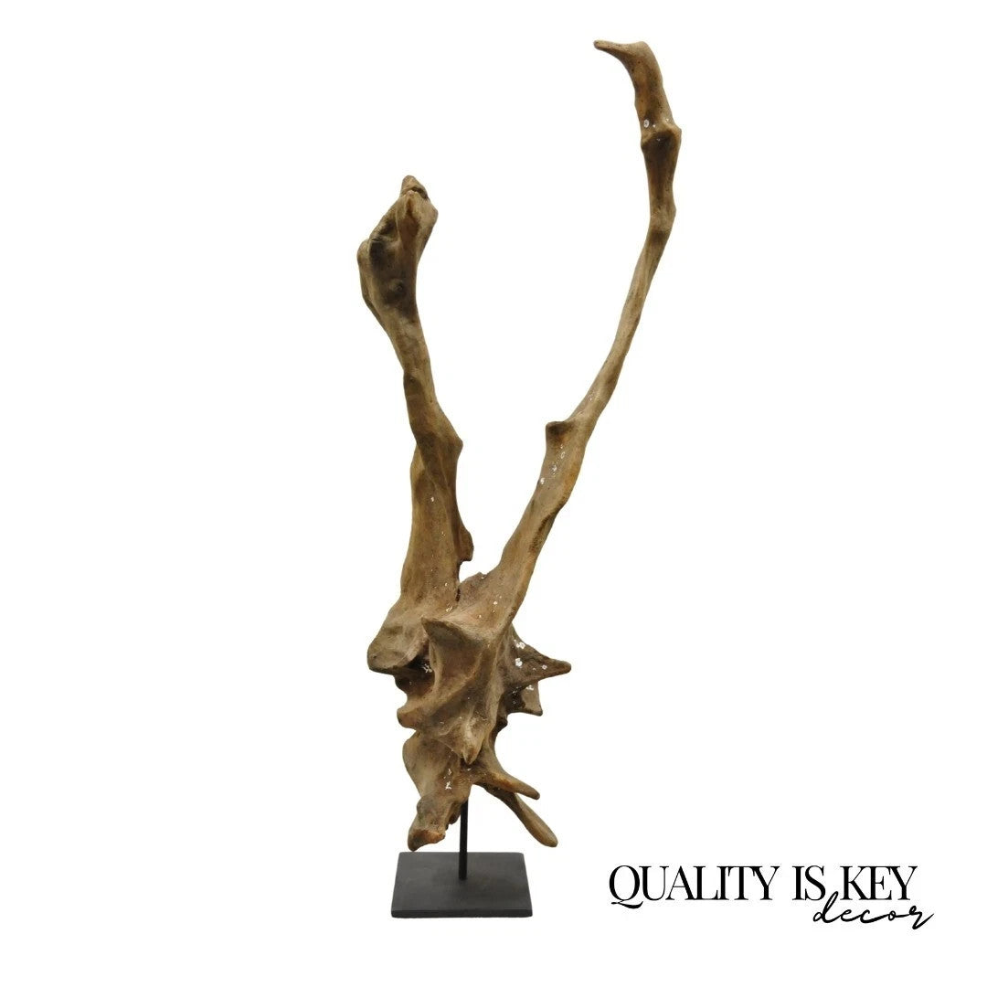 Vintage Abstract Sculpted Wood Sculptural Free Form Table Sculpture Statue