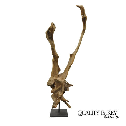 Vintage Abstract Sculpted Wood Sculptural Free Form Table Sculpture Statue