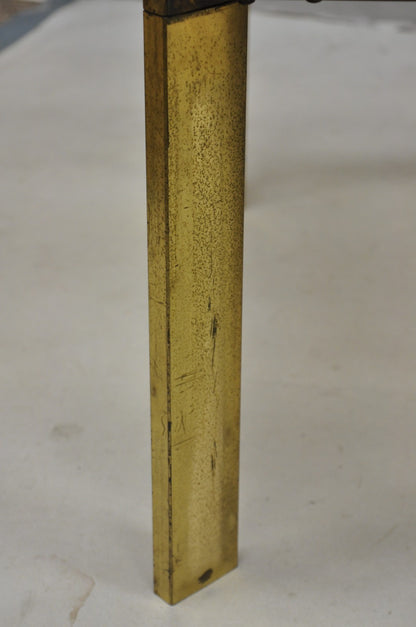 Vintage Lane Mid Century Modern Sculpted Brass Metal Wood Glass Top Coffee Table