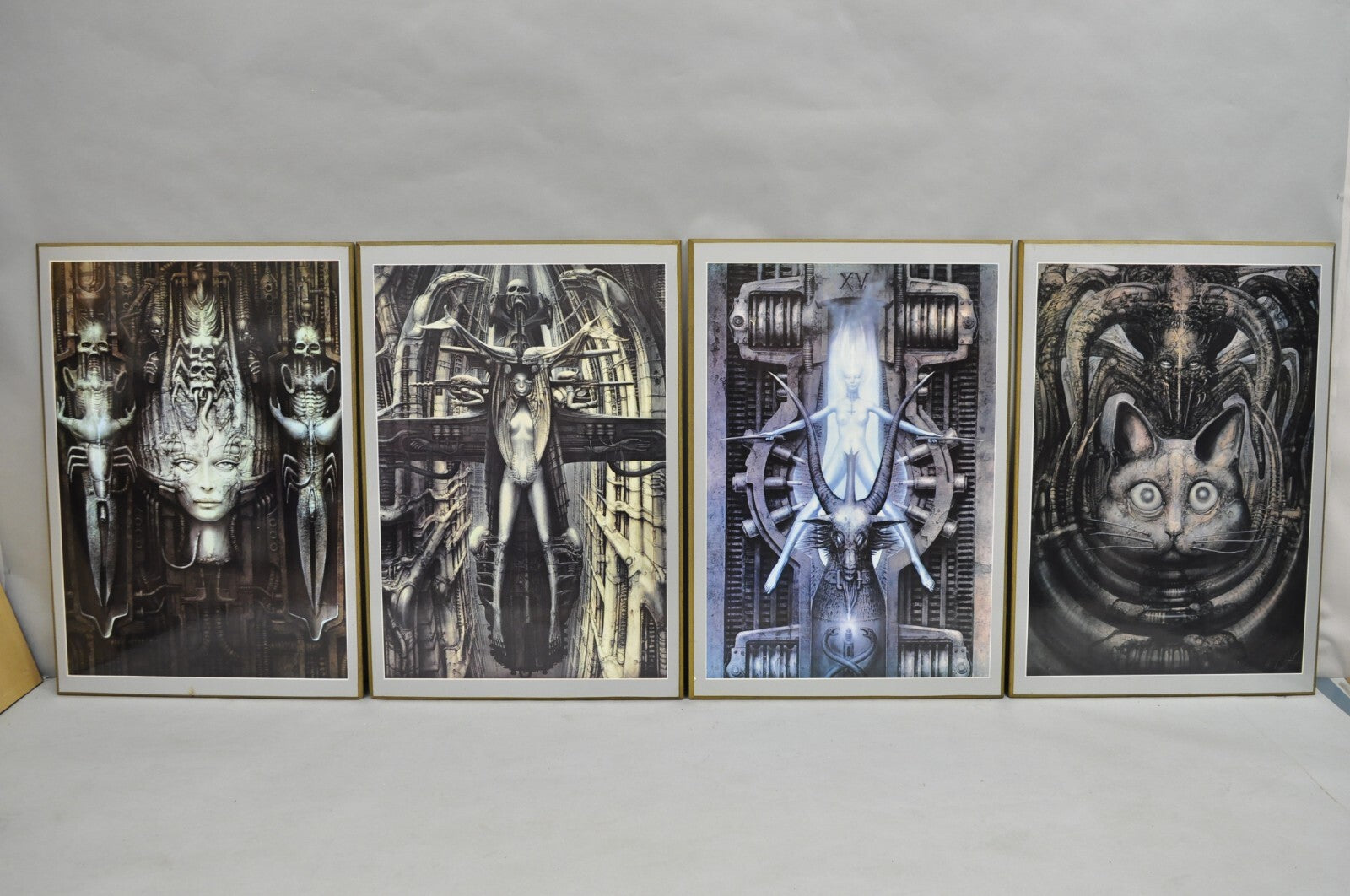 Vintage 1980s H.R. Giger Li, The Spell, Baphomet, Behemoth Art Print - 4 Pc Set
