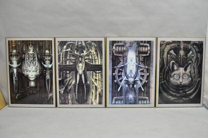 Vintage 1980s H.R. Giger Li, The Spell, Baphomet, Behemoth Art Print - 4 Pc Set