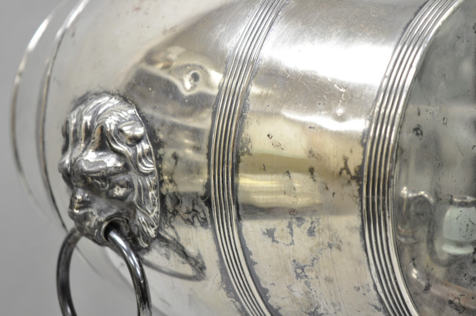 Antique English Regency Silver Plated "Whiskey Barrel" Samovar w/ Lions by B&W