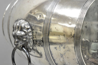 Antique English Regency Silver Plated "Whiskey Barrel" Samovar w/ Lions by B&W