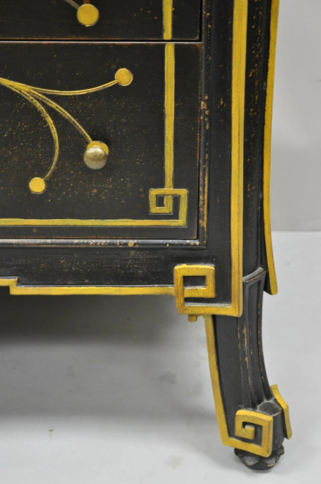Regency Style Black Ebonized 2 Drawer Commode Dresser Chest by Decorative Crafts
