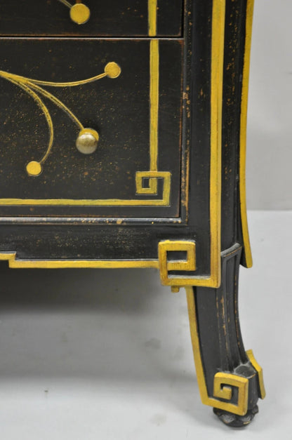 Regency Style Black Ebonized 2 Drawer Commode Dresser Chest by Decorative Crafts