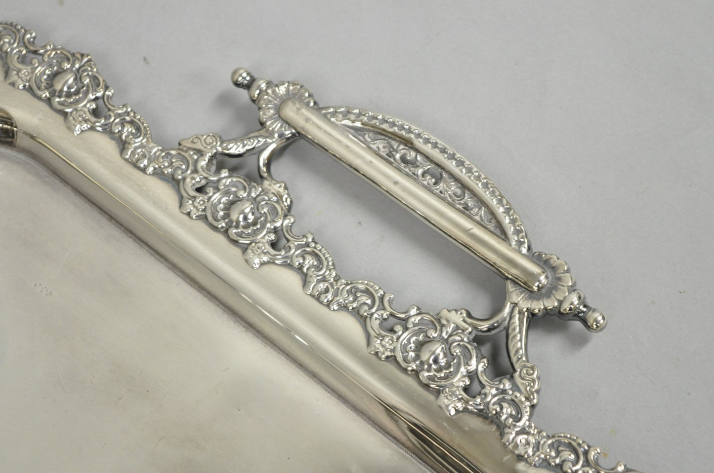 Antique Victorian Silver Plated Pierced Twin Handle Bar Serving Tray by Wilcox